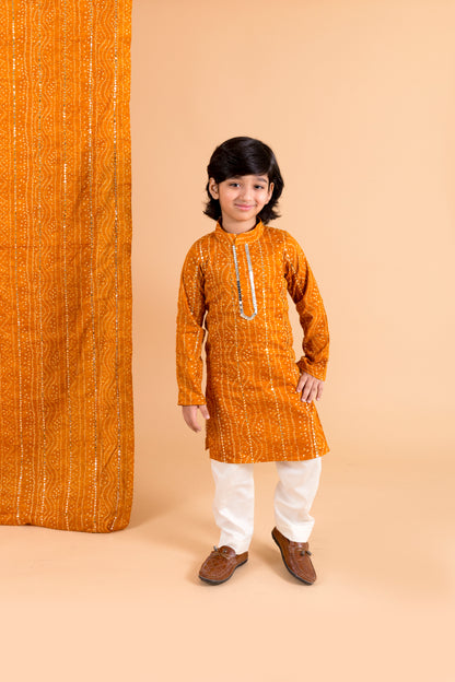 Mustad Bandhni Kurta With Pants