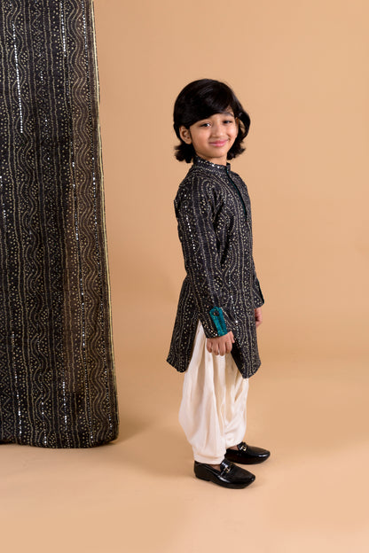 Black Bandhni Pathani With Rayon Salwar