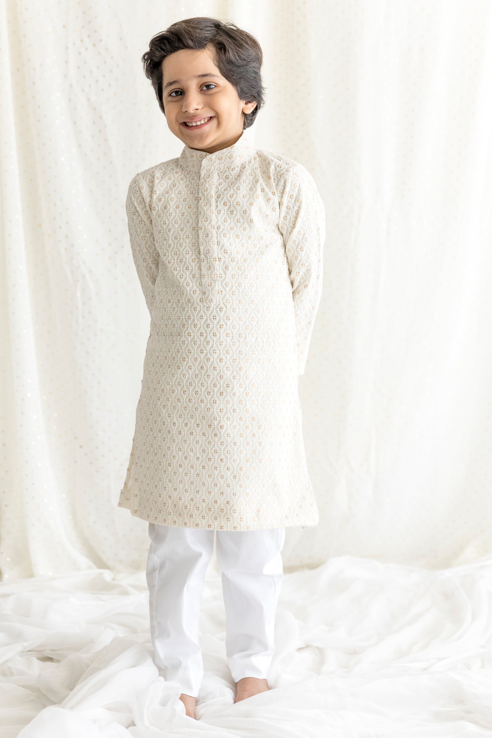 Sequin And Thread Work Kurta Set