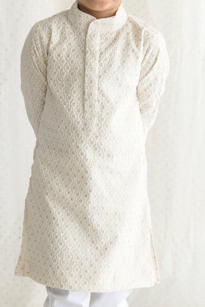 Sequin And Thread Work Kurta Set