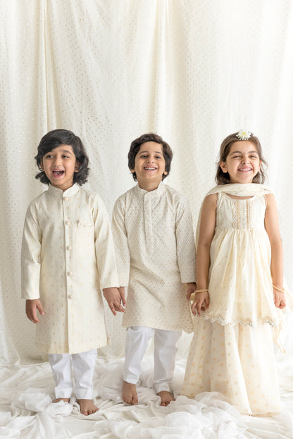 Sequin And Thread Work Kurta Set