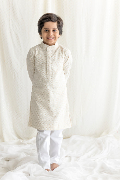 Sequin And Thread Work Kurta Set