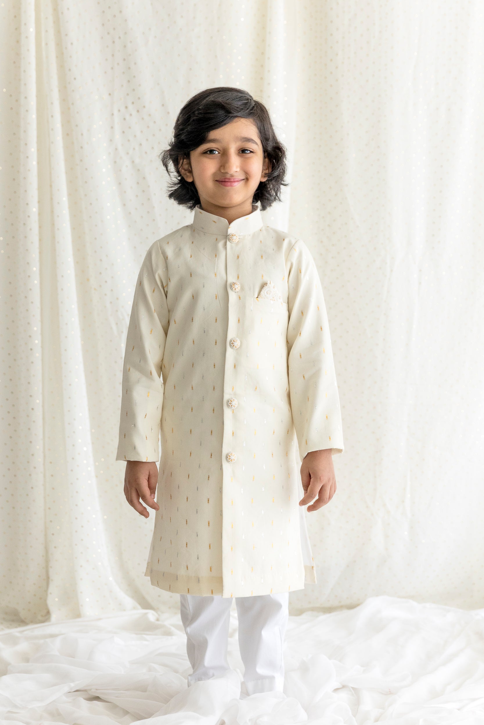 Gold And Silver Thread Work Sherwani