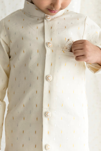 Gold And Silver Thread Work Sherwani