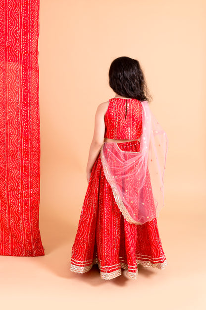 Red Bandhani Lehnga