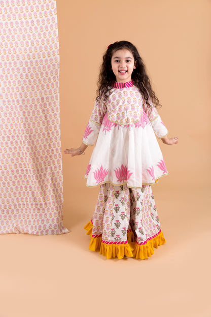 Lotus Print Top With Sharara