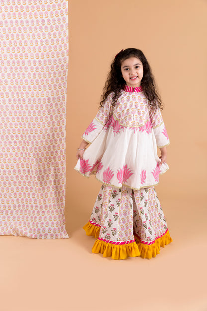 Lotus Print Top With Sharara