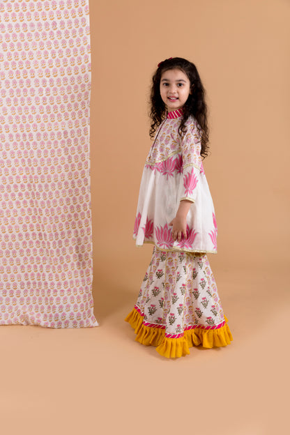 Lotus Print Top With Sharara