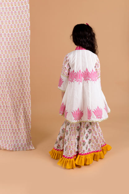 Lotus Print Top With Sharara