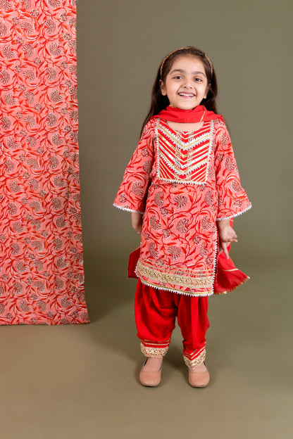 Block Print Kurta With Salwar