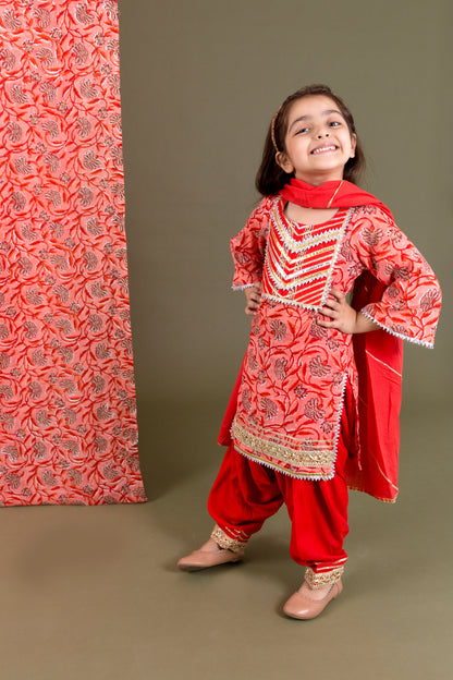 Block Print Kurta With Salwar