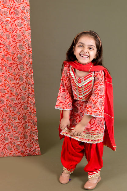 Block Print Kurta With Salwar