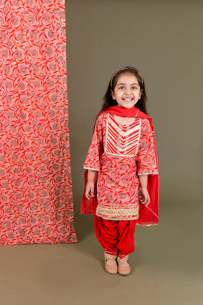 Block Print Kurta With Salwar