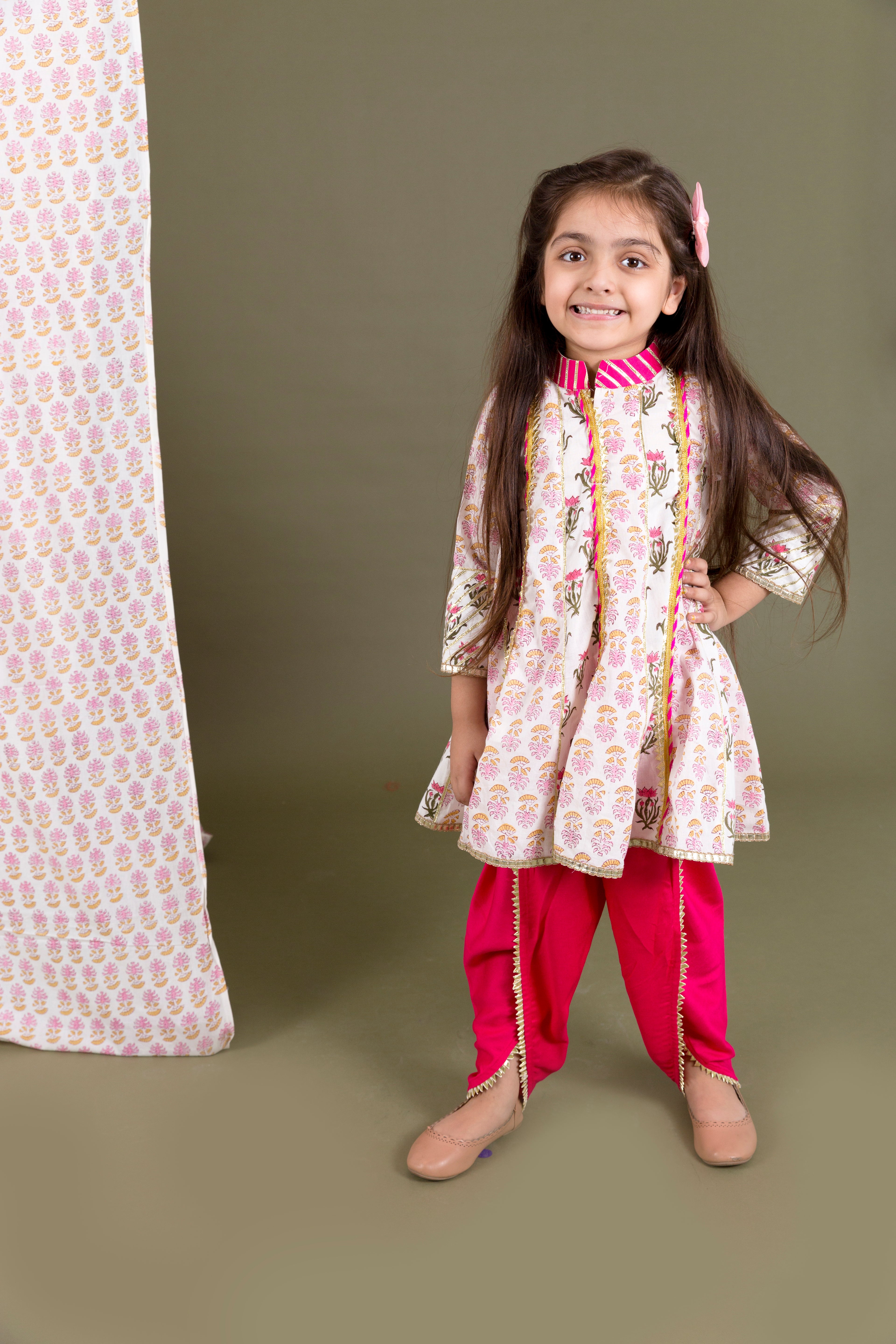 Block Print Top With Dhoti