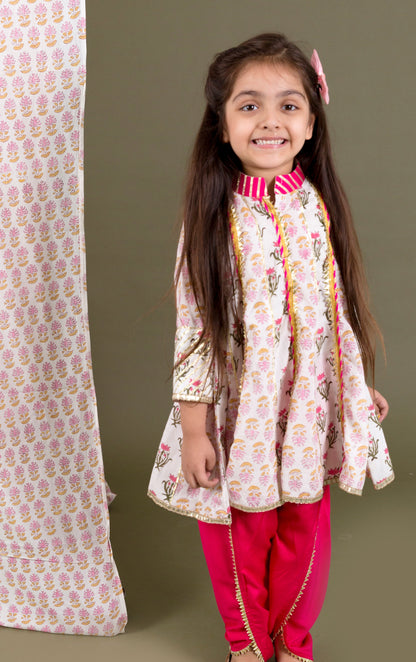 Block Print Top With Dhoti