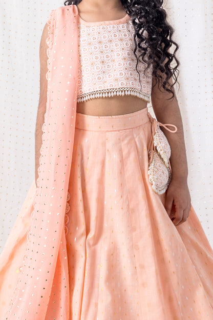 Peach lehnga