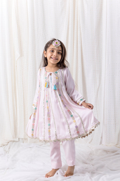 Pink Muslin Top with Pants