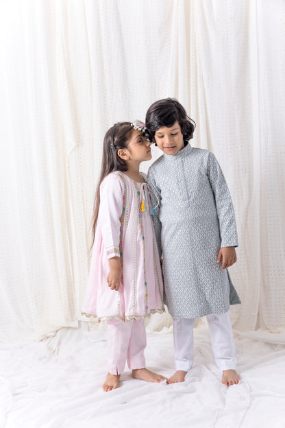 Pink Muslin Top with Pants