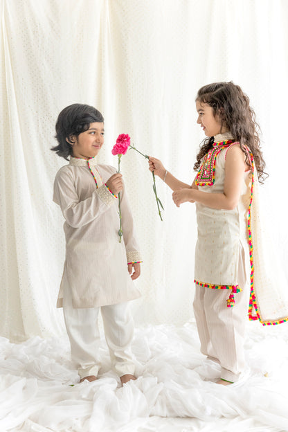 Mutlicolor Mirror Work Kurta And Salwar