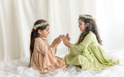 Green Chikankari Top With Dhoti