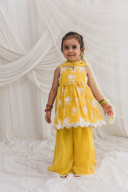 Yellow Sharara Set