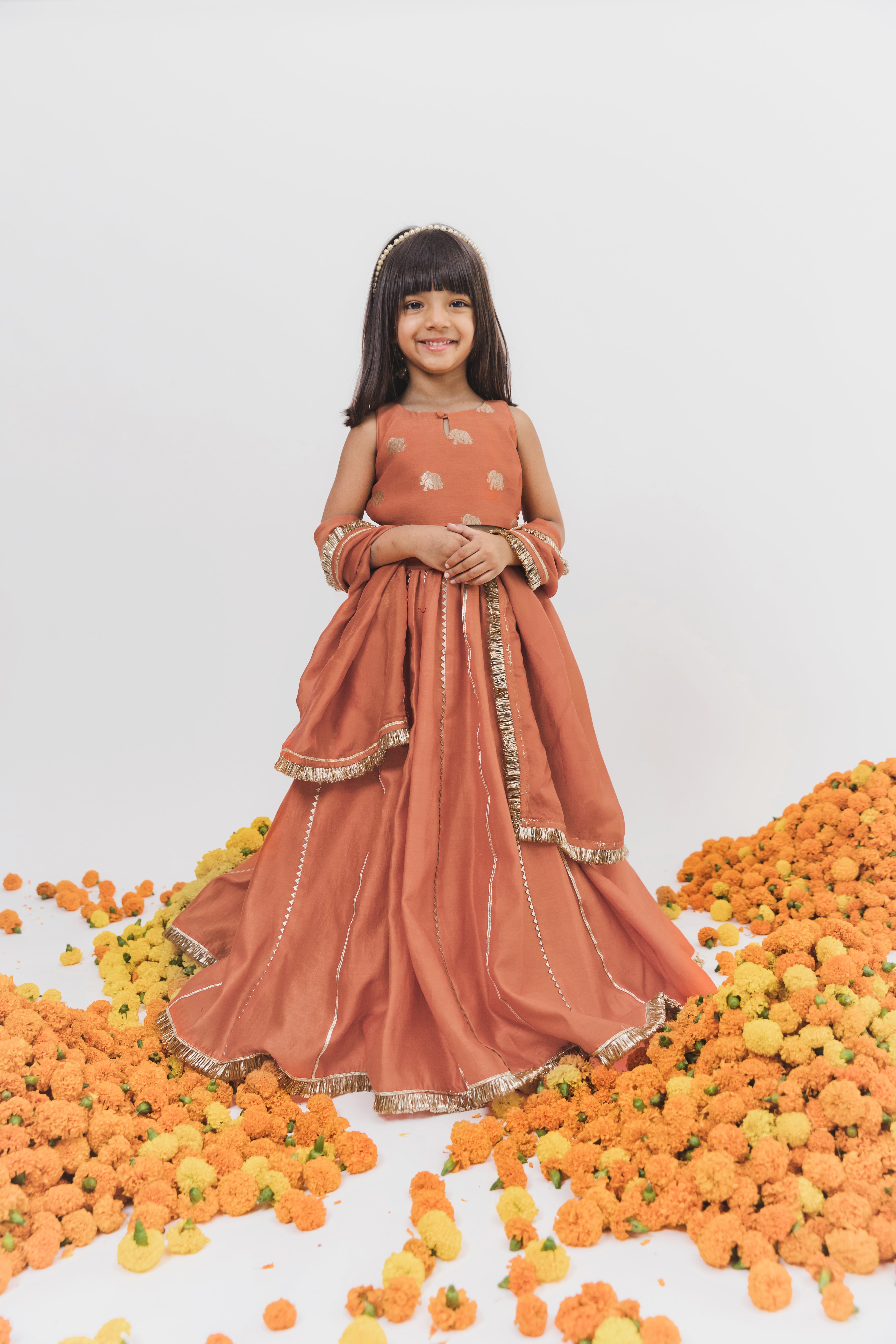 Orange Lehenga Set