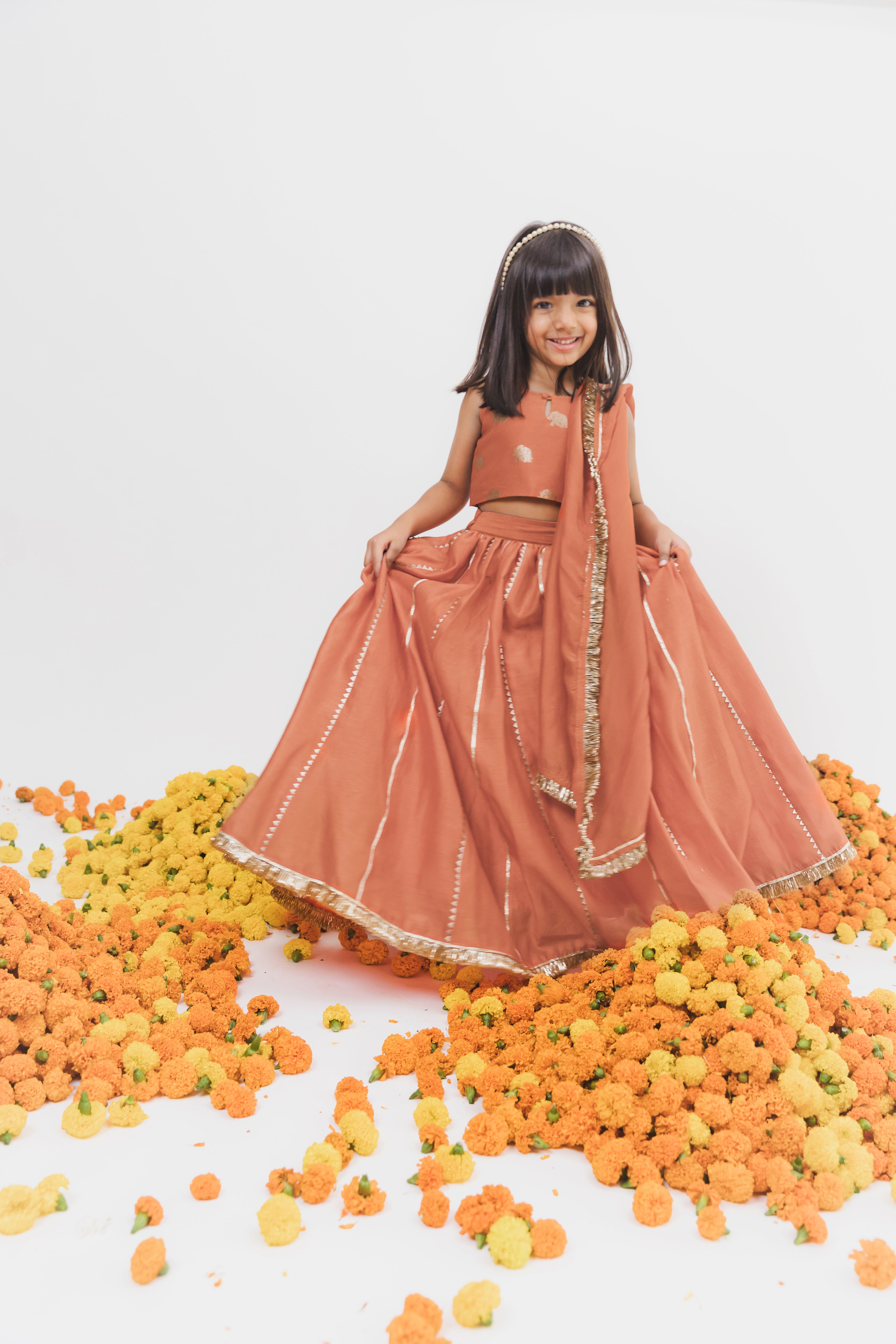 Orange Lehenga Set