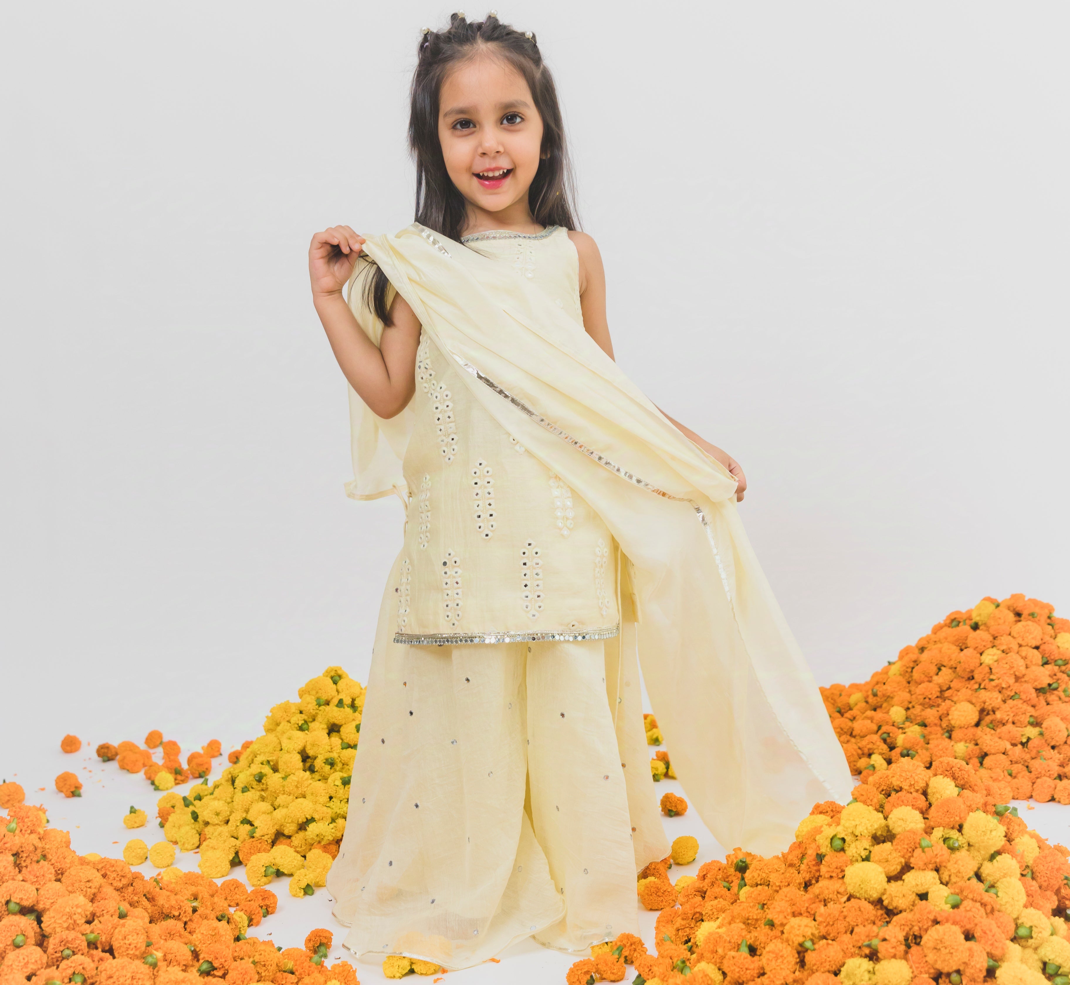 Yellow Sharara set