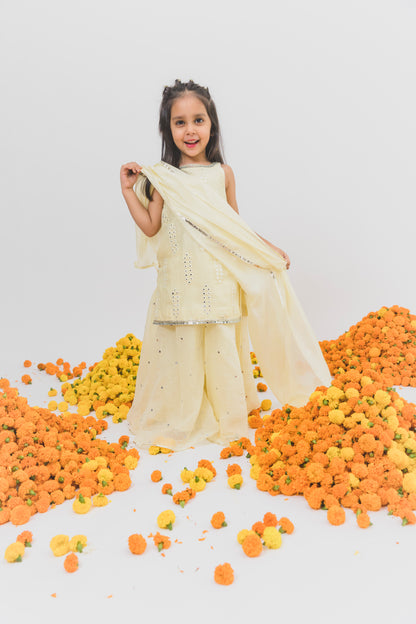 Yellow Sharara set