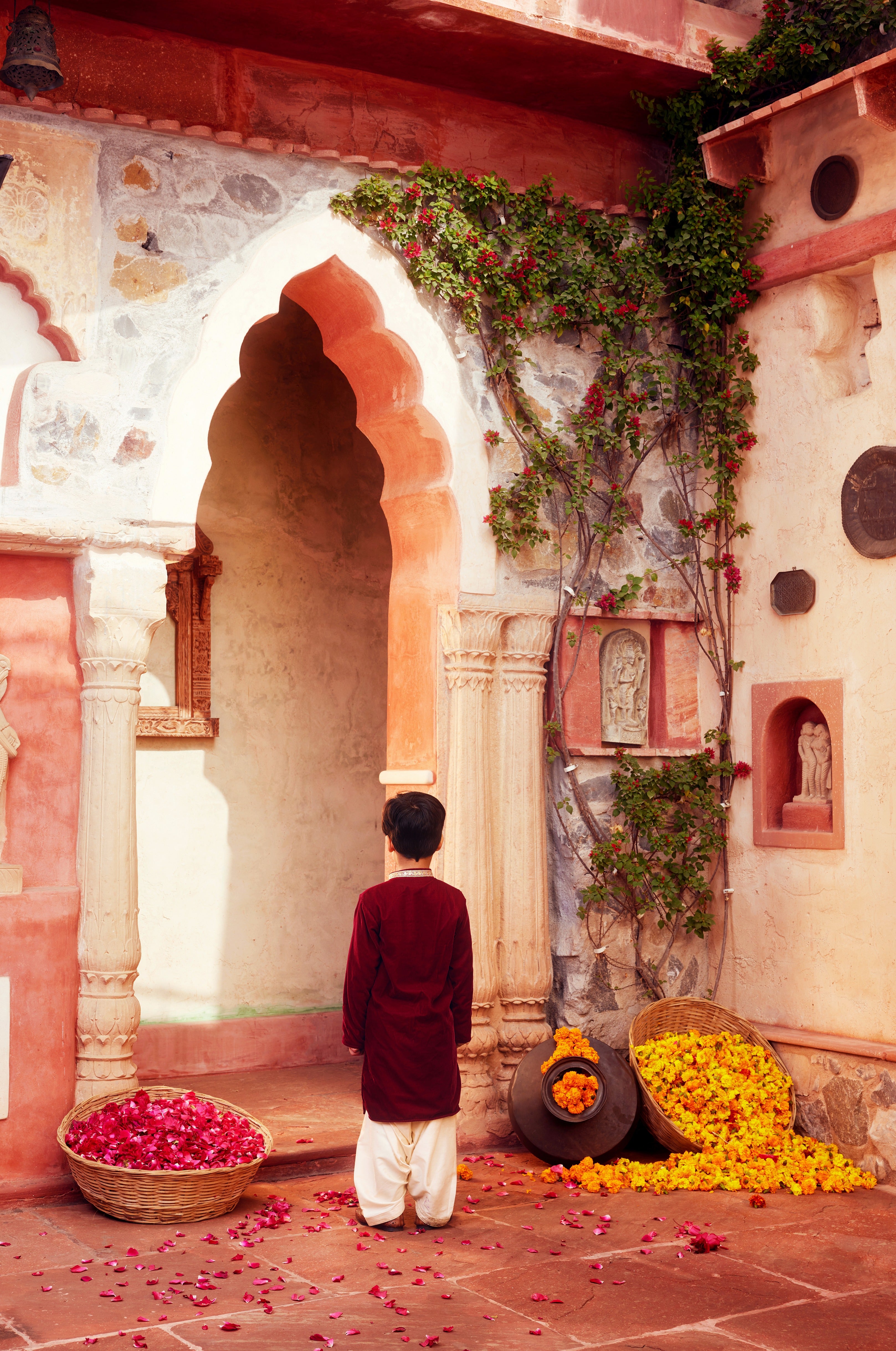 Maroon Kurta with white pant
