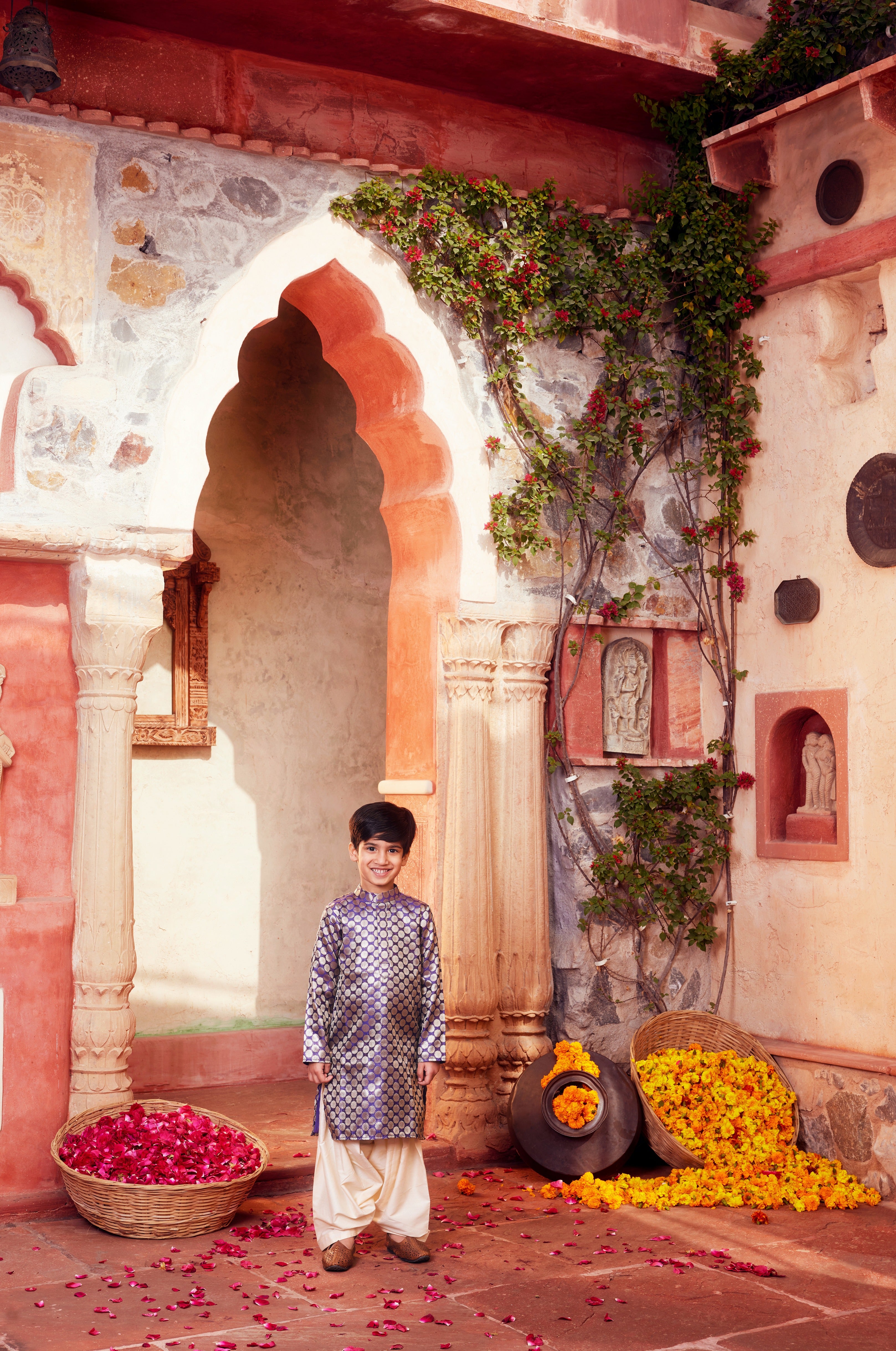 Purple Kurta with white pant