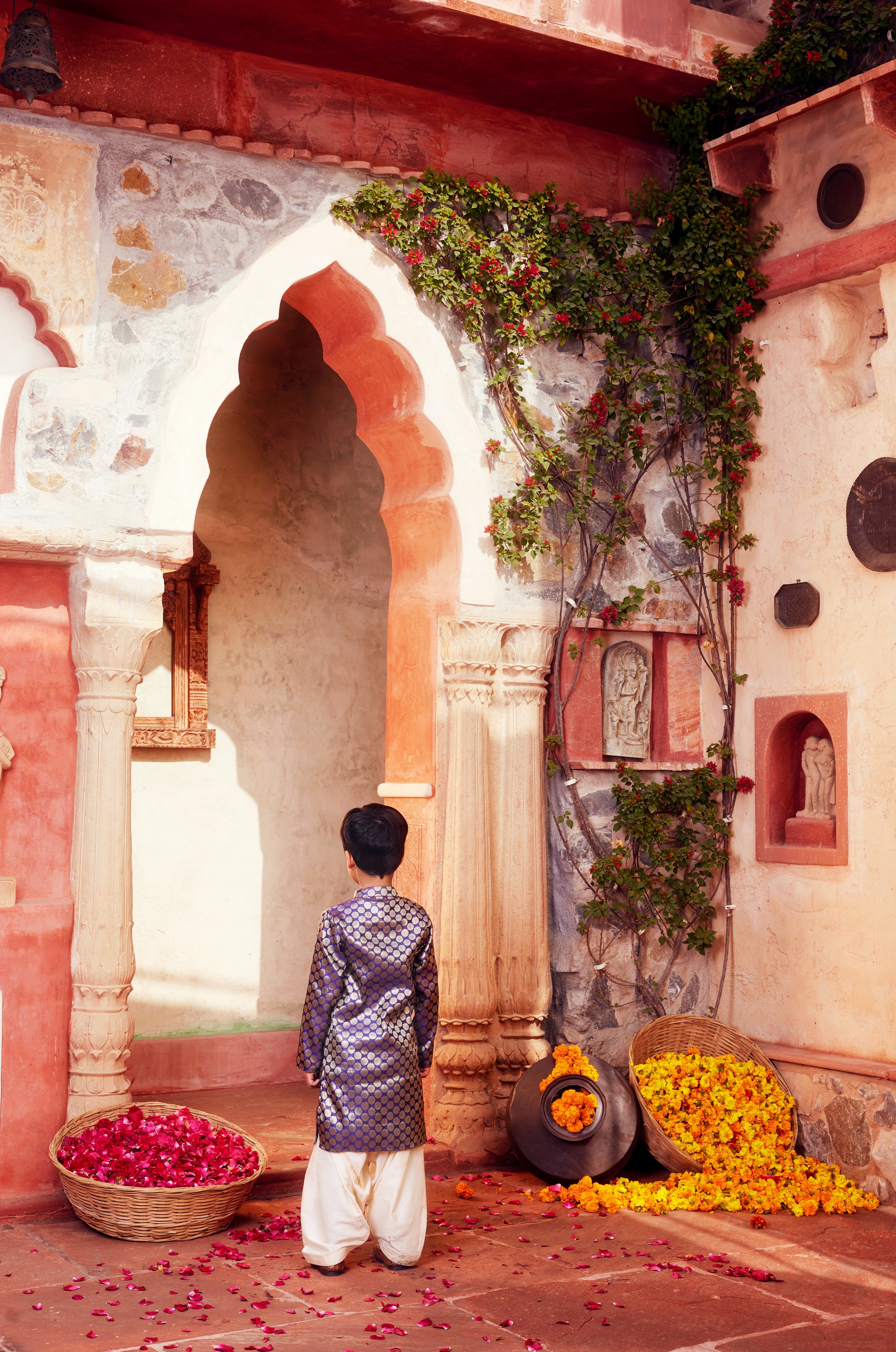 Purple Kurta with white pant