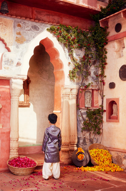 Purple Kurta with white pant