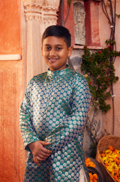 Sky blue Kurta with white pant