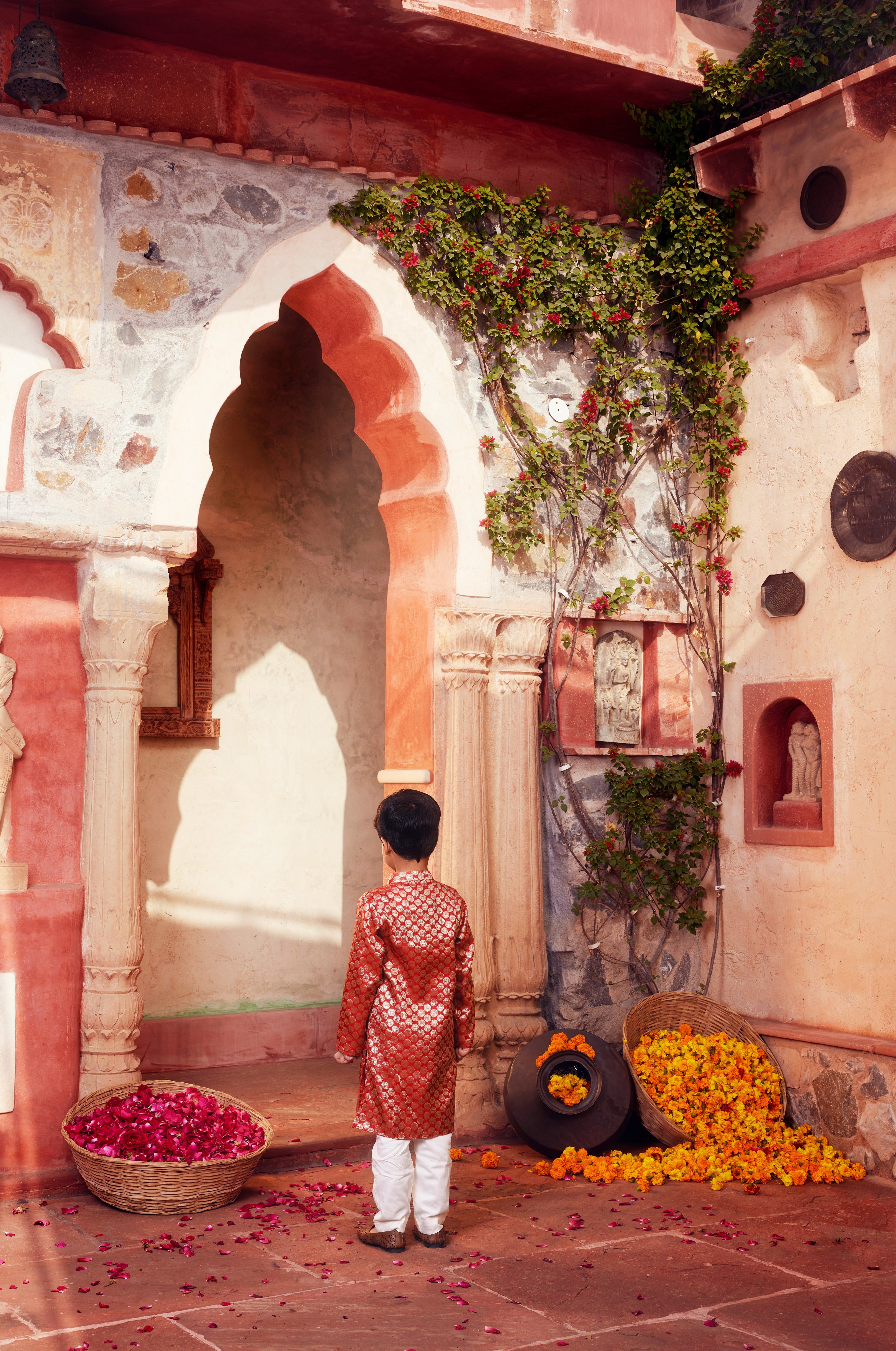 Orange Kurta with white pant