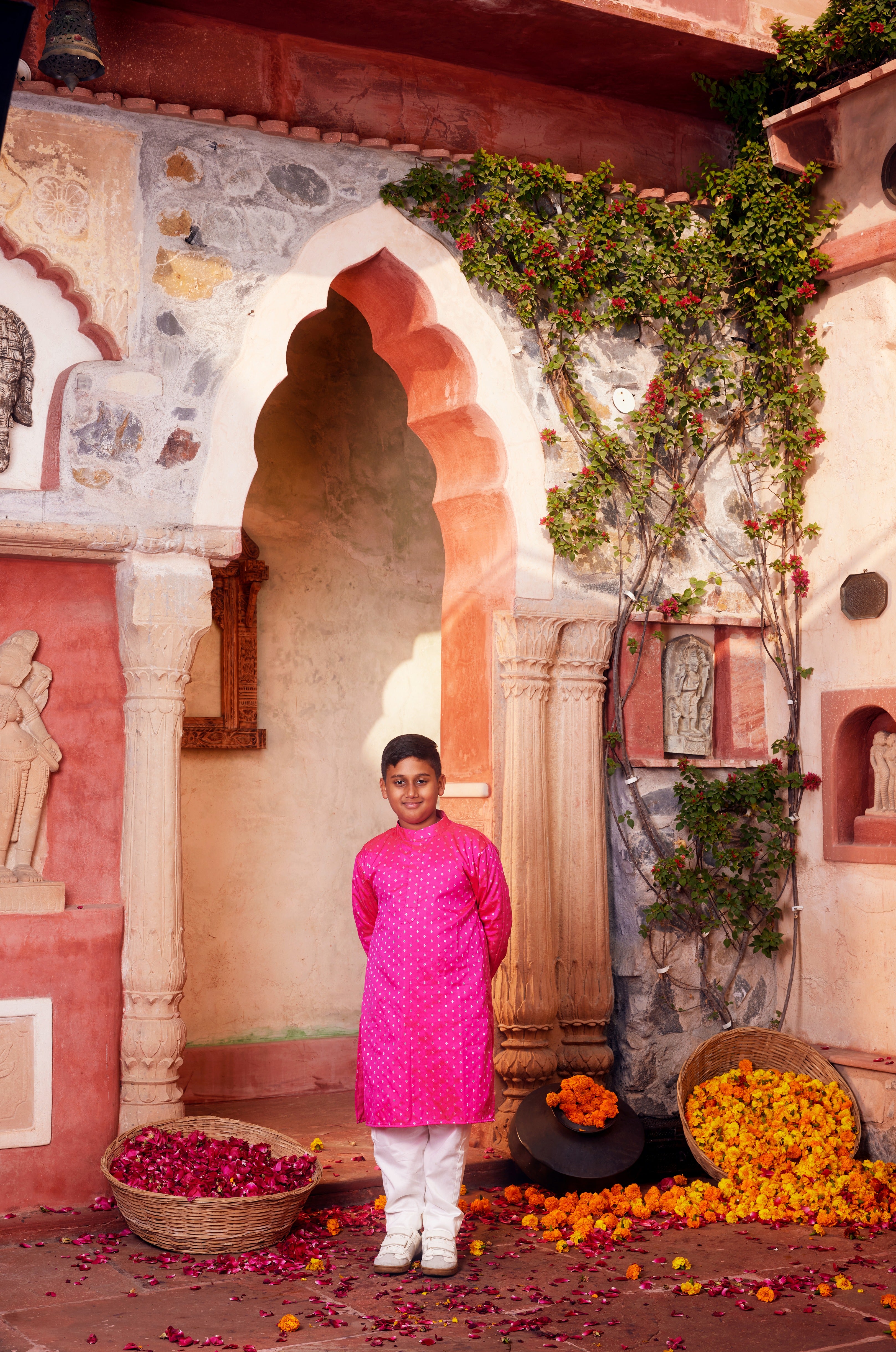 Pink Kurta with white pant