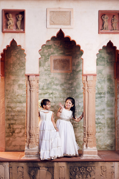 White anarkali