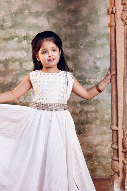 White anarkali