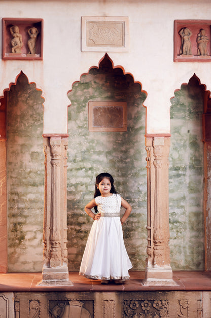 White anarkali