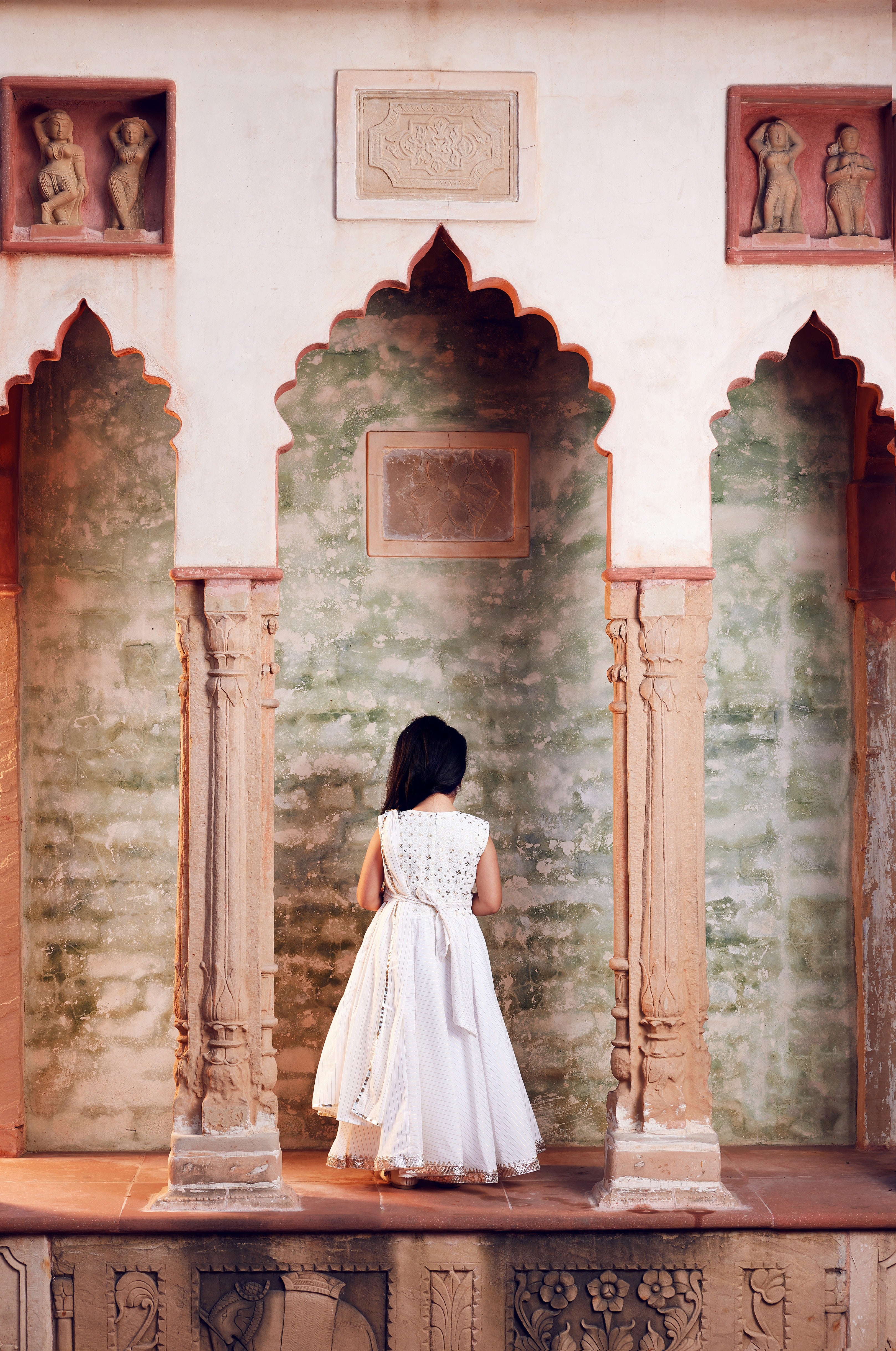 White anarkali