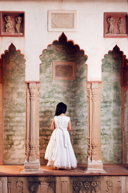 White anarkali